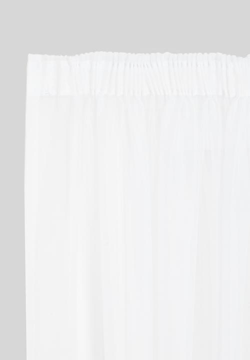 Design Collection - Plain voile taped curtain - white