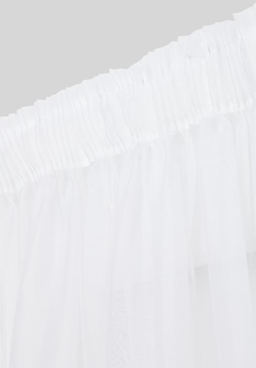 Design Collection - Plain voile taped curtain - white