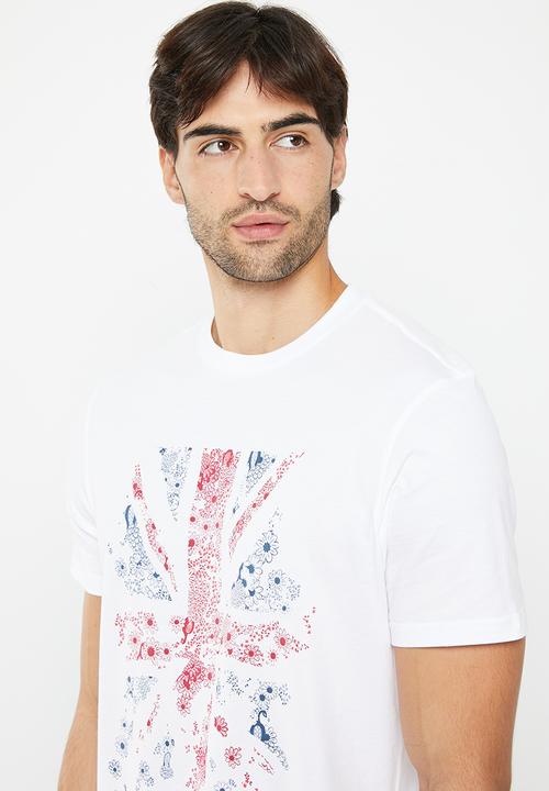 Ben Sherman - Floral flag tee shirt - white