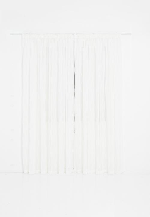 Design Collection - Wave sheer taped curtain - natural/white