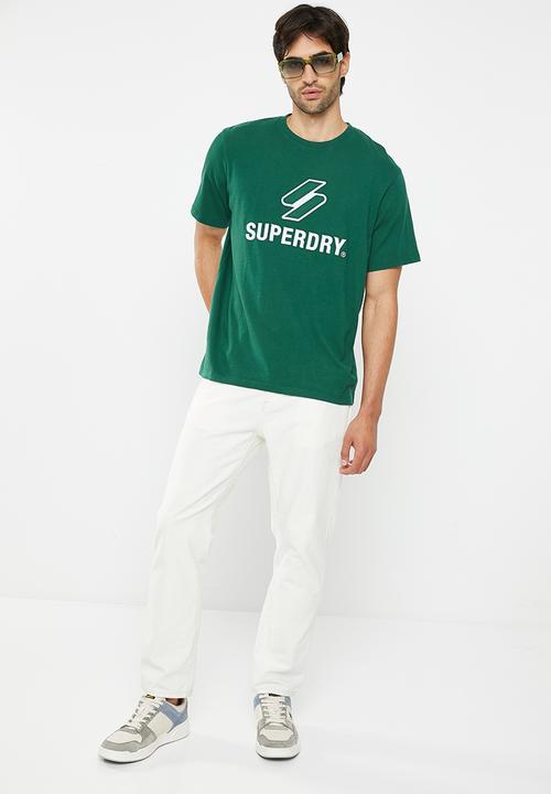 Superdry. - Code sl stacked apq tee - mid pine