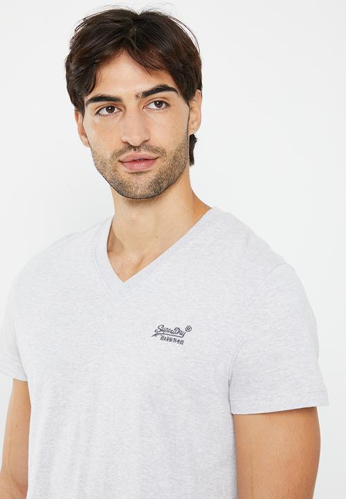 Superdry. - Vintage Logo emb Vee Tee - Glacier Grey Marl