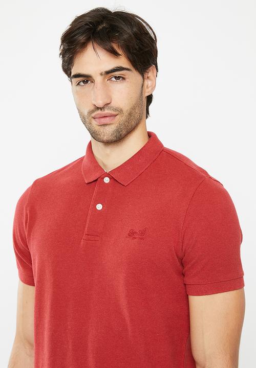 Superdry. - Classic pique polo - hike red marl