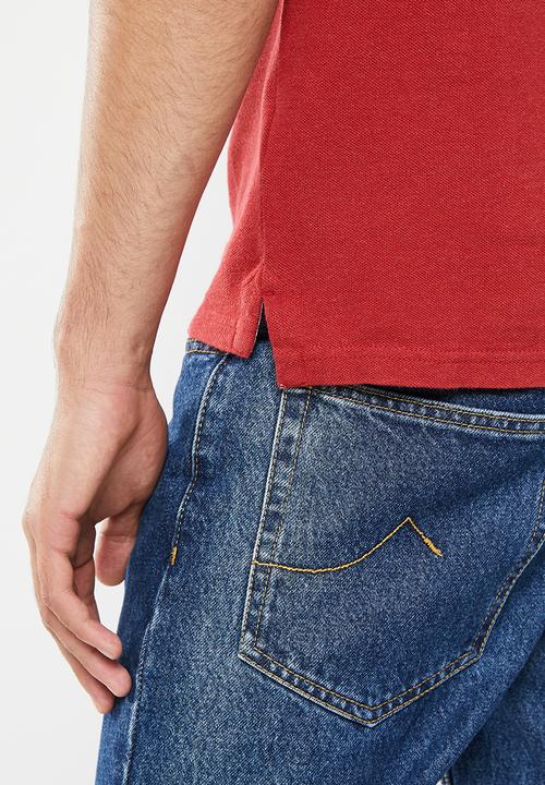 Superdry. - Classic pique polo - hike red marl