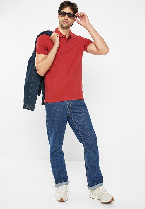 Superdry. - Classic pique polo - hike red marl