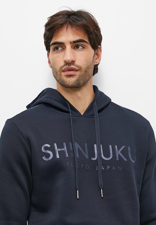 Superbalist - Fashion printed pullover hoodie - navy