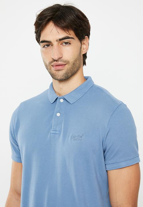 Superdry. - Vintage destroy polo - heraldic blue