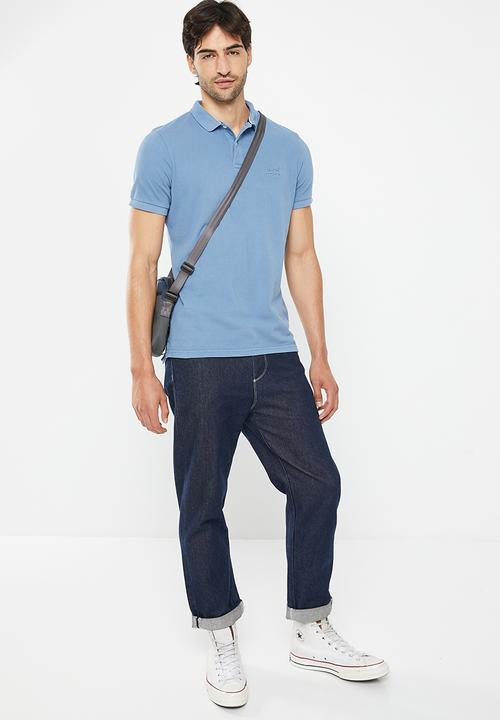 Superdry. - Vintage destroy polo - heraldic blue