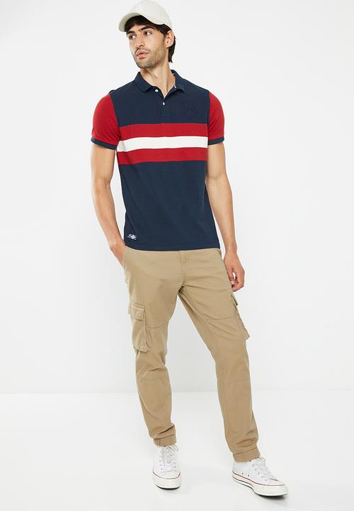 Superdry. - Vintage superstate polo - nautical navy & varsity red