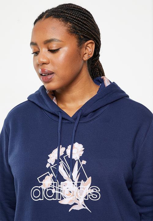 adidas Performance - Plus w blom g hoody - dark blue