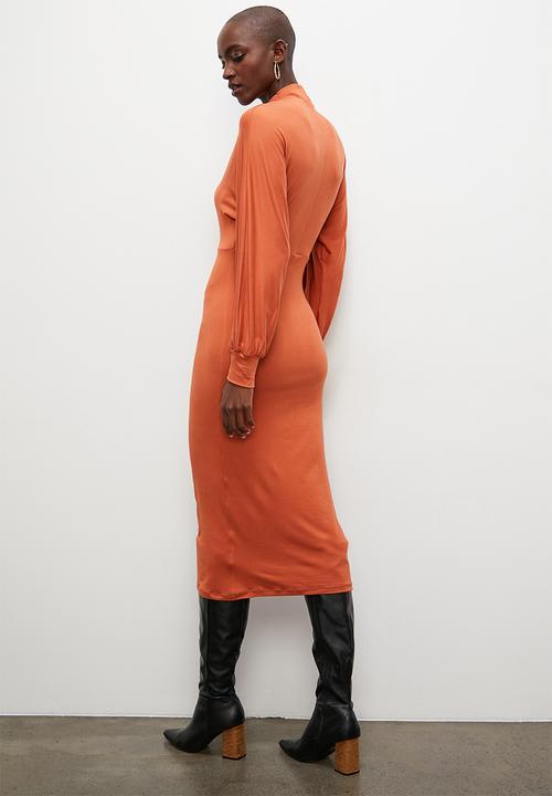 Superbalist - Dolman sleeve midi dress - rust