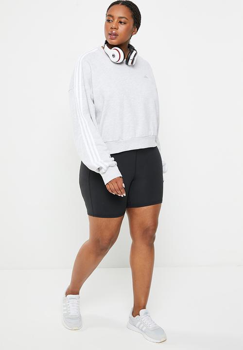 adidas Performance - Plus w 3s cr sweat - light grey heather