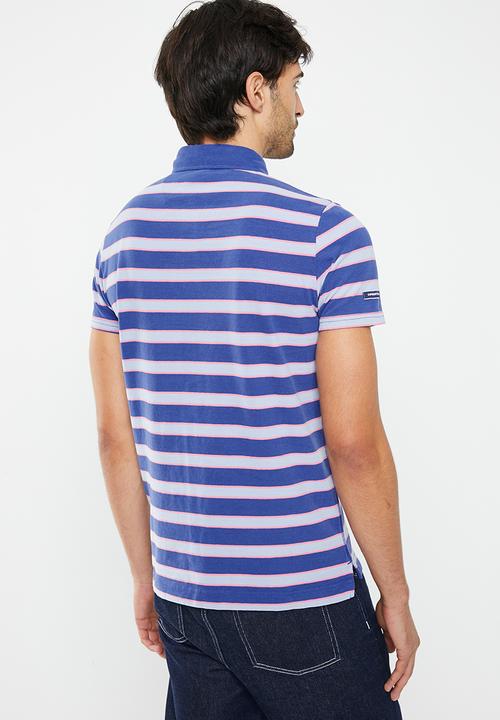 Superdry. - Academy stripe polo - blue multi