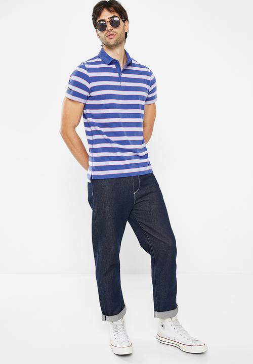 Superdry. - Academy stripe polo - blue multi