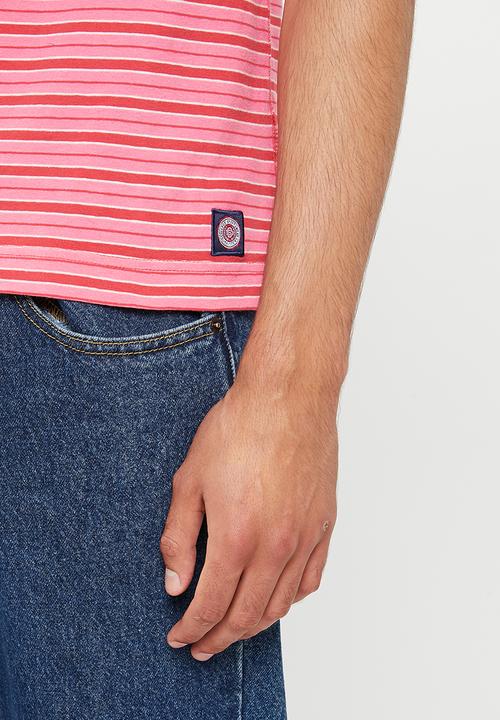 Superdry. - Academy stripe polo - red multi