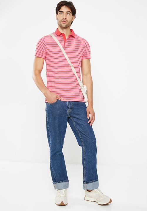 Superdry. - Academy stripe polo - red multi