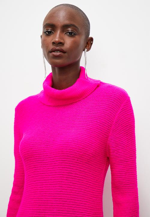 Superbalist - Poloneck column knitwear dress - pink