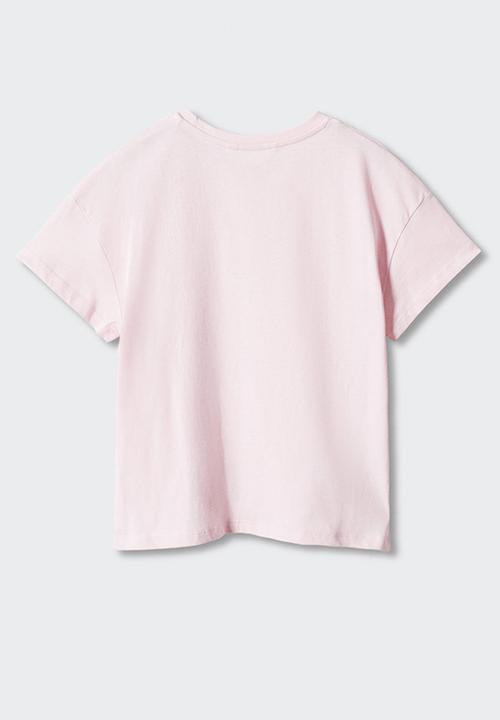 MANGO - T-shirt silver - mauve