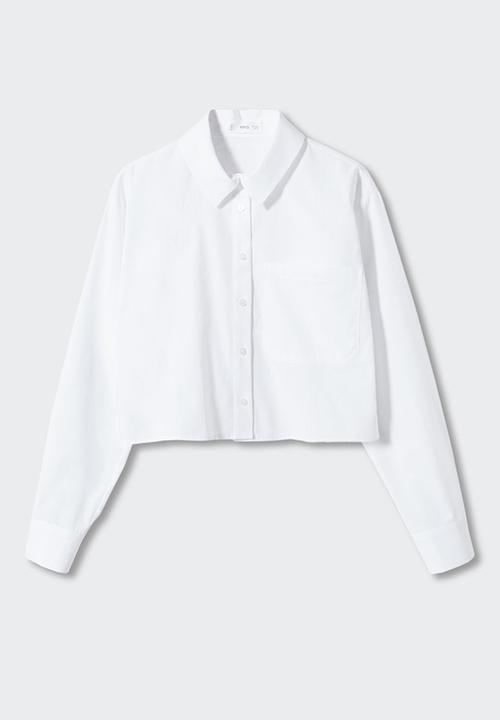 MANGO - Shirt popecrop - white