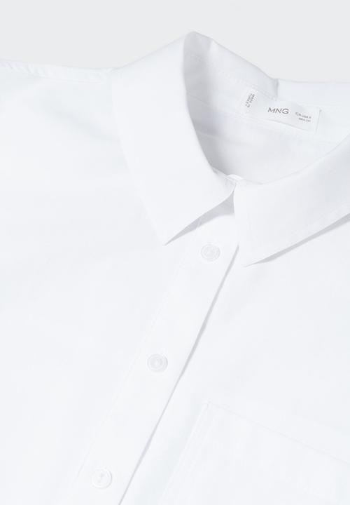 MANGO - Shirt popecrop - white