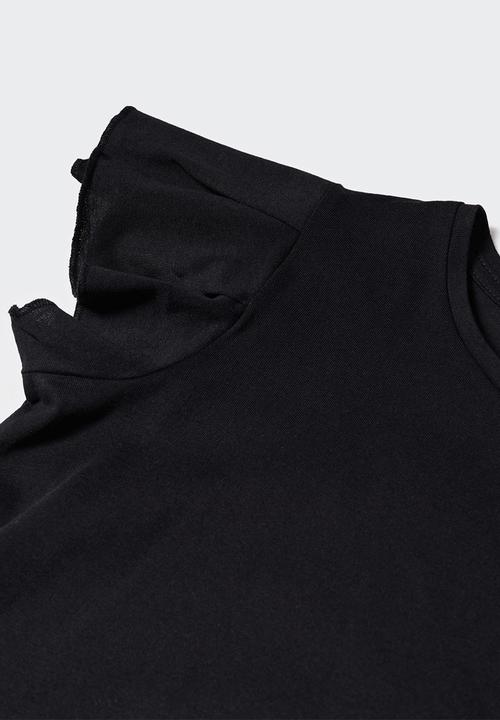 MANGO - T-shirt soft - black