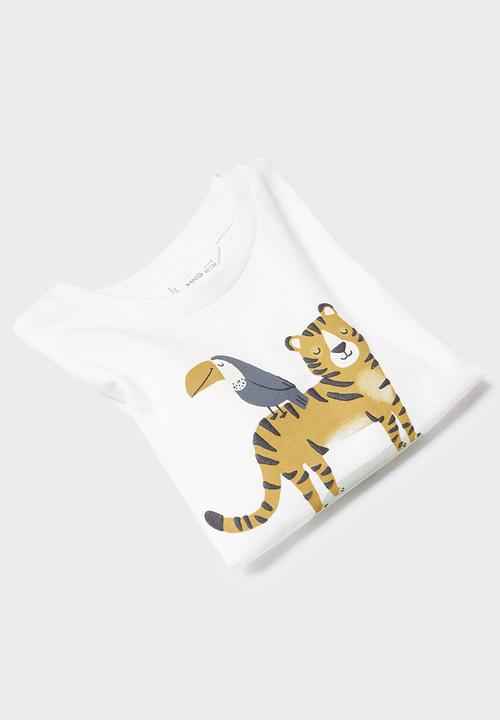 MANGO - T-shirt tres - off white