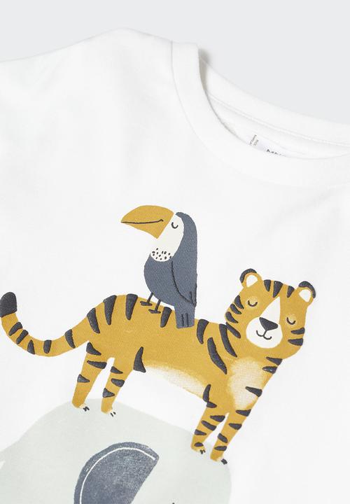 MANGO - T-shirt tres - off white