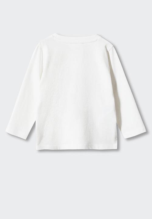 MANGO - T-shirt tres - off white