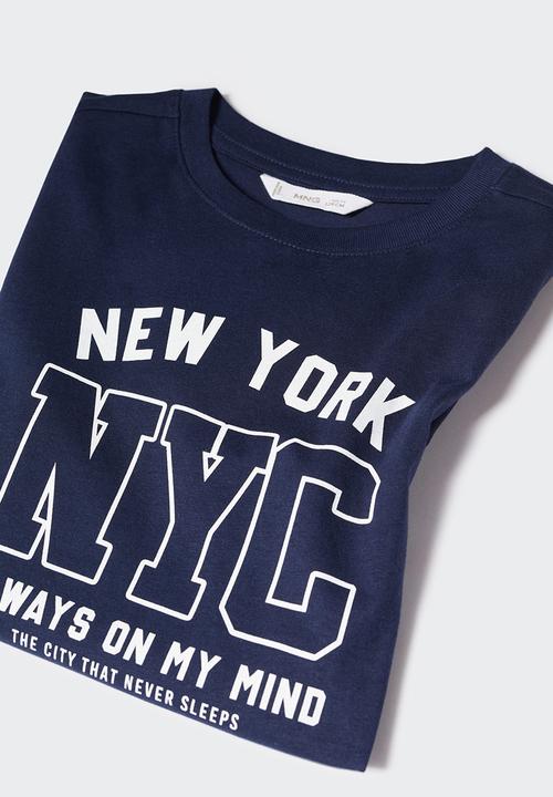 MANGO - T-shirt newyork - navy