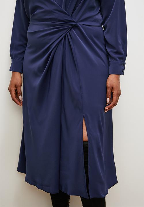 edit - Wrap over shirt dress - navy