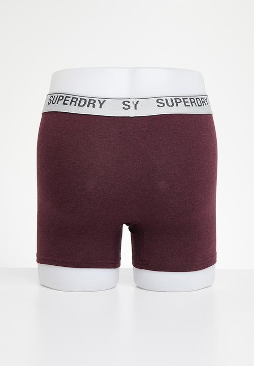 Superdry. - Boxer multi triple pack - burgundy/red/pink