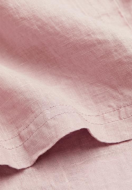 H&M - Washed linen tablecloth - light pink-beige