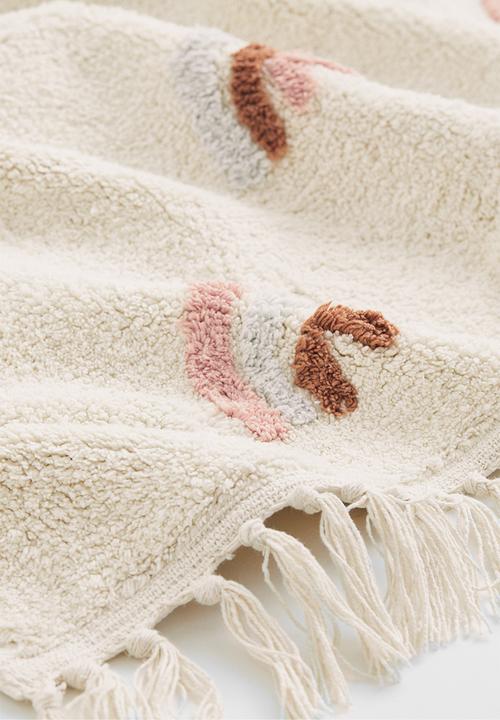 H&M - Tufted cotton rug - natural white/rainbows