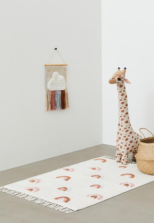 H&M - Tufted cotton rug - natural white/rainbows