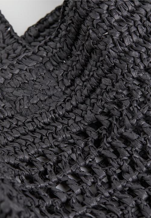 H&M - Straw shopper - black