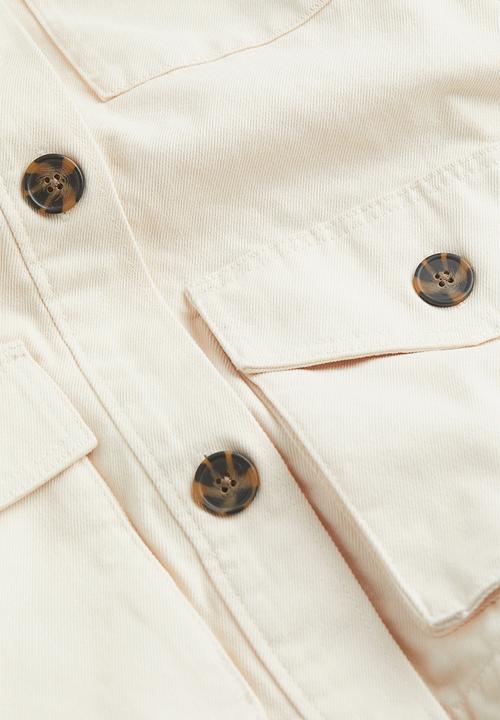 H&M - Tie-belt shacket - cream