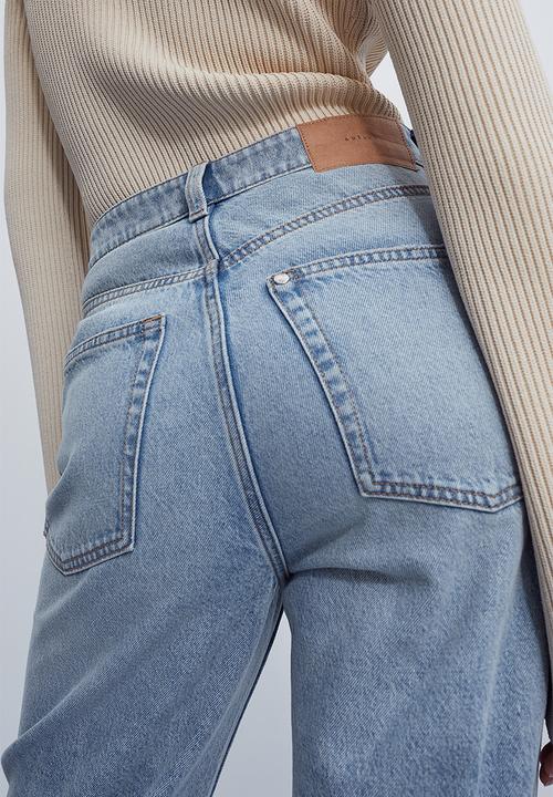 H&M - Wide ultra high jeans - light denim blue
