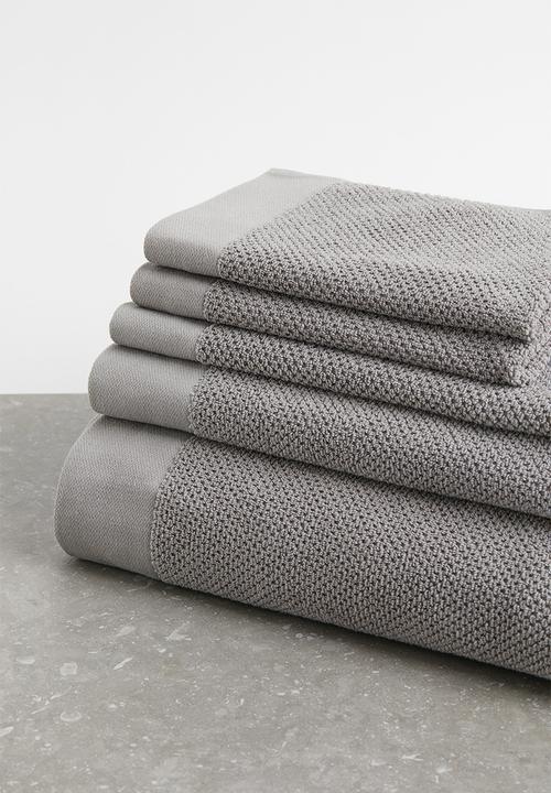 H&M - 2-pack cotton terry guest towels - grey