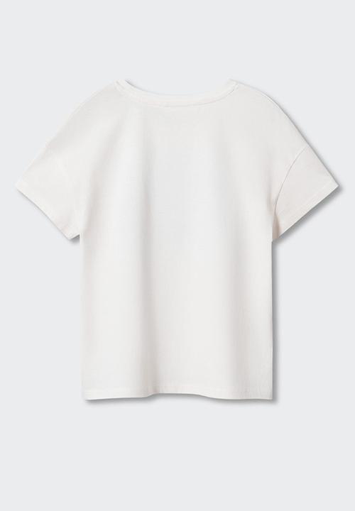 MANGO - T-shirt you - off white