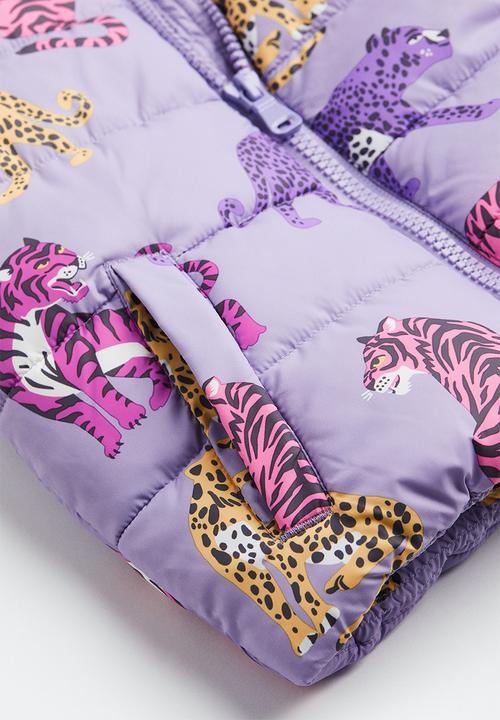 H&M - Puffer gilet - light purple/tigers