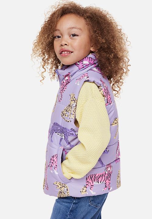 H&M - Puffer gilet - light purple/tigers