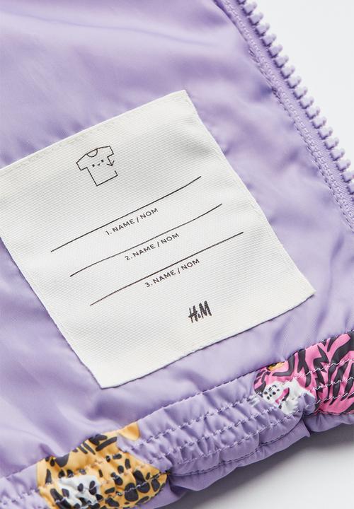 H&M - Puffer gilet - light purple/tigers