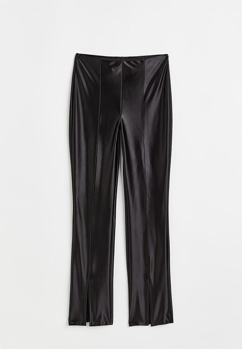H&M - Flared slit-hem leggings - black