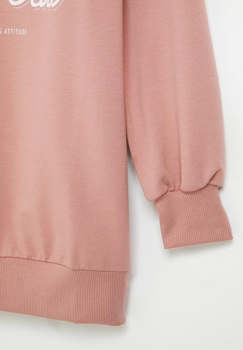 Superbalist - Graphic sweat dress - dusty pink