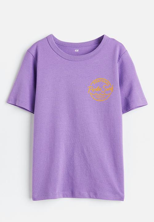 H&M - Printed T-shirt - purple/porto surf