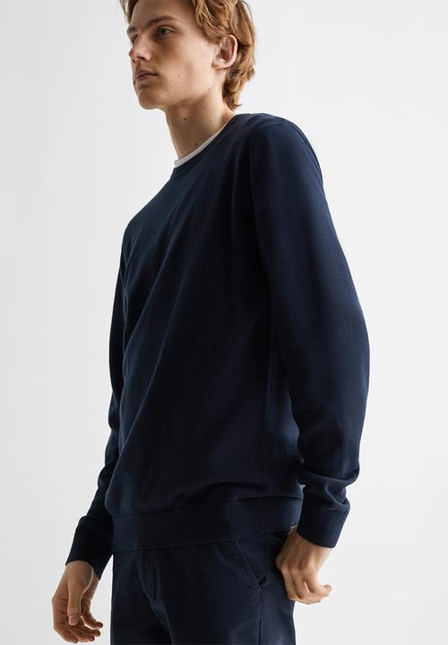 MANGO - Sweater basneck - navy