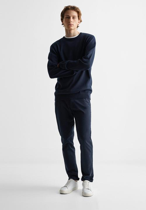 MANGO - Sweater basneck - navy