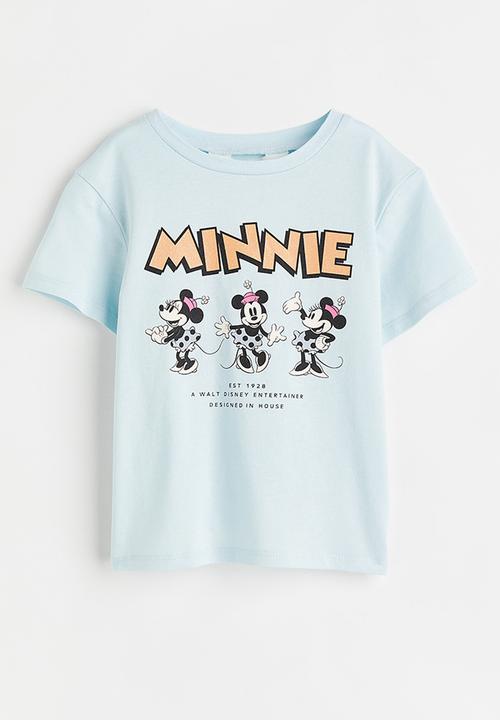 H&M - Printed T-shirt -  light turquoise/minnie mouse