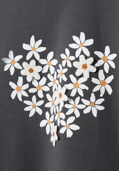 MANGO - T-shirt marga - charcoal