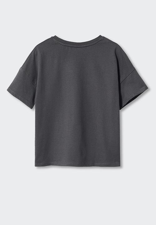 MANGO - T-shirt marga - charcoal
